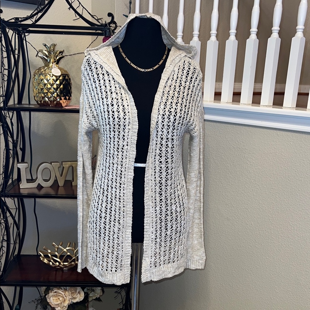 Arizona Jean Company Cream Open-Knit Cardigan